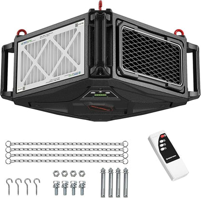 Abestorm 270 Degree Intake Air Filtration System, 780 CFM Workshop Hanging Dust Collector with Remote Control, Ceiling Mounted for Woodworking Shops and Garage, 2-speed Adjustment, DecDust 780
