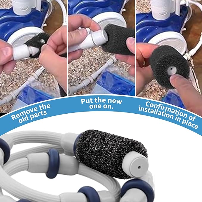 12 Packs Aquarium Fish Tank Filter Sponge, for Polaris Pool Cleaner Parts & Sweep Hose Tail Scrubbers Replacement, Fits 180 280 360 380 480 3900 Models