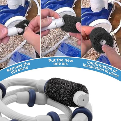 12 Packs Aquarium Fish Tank Filter Sponge, for Polaris Pool Cleaner Parts & Sweep Hose Tail Scrubbers Replacement, Fits 180 280 360 380 480 3900 Models