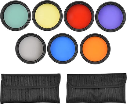 Andoer Telescopic Eyepiece Filter Kit, 1.25 Inch Telescopic Moon Filter Sky Light Filter CPL Filter, 5 Colour Filter Set (Red, Orange, Yellow, Green, Blue) for Moon Watching