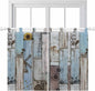Blue Grey Wooden Bedroom Curtains 63 Inch Length, Window Curtains Tab Top, Farmhouse Barn Sunflowers Retro Light Filtering Window Treatments Drapes 42"x63" 2 Panel