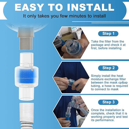 Update Packaging Universal Heat Moisture Exchanger/Exchange Filter Replacement for Z1, Z2 HME Humidification Solution Filter Fit 22mm Diameter Tubing-6 Pack, Individually Sealed Packaging LUXRILIX