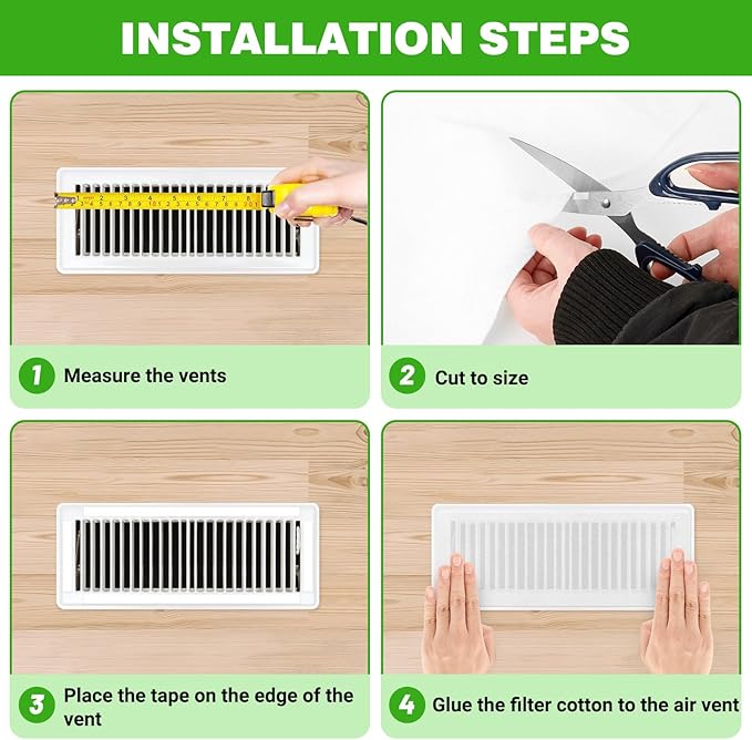 U0U 20 Ft² Merv 13 Filter Material,2PCS 24" x 96" Cut to Fit Air Filter Material,Air Filters for Purify the Air Stops Dust and Pet Dander as Small as 0.3 Microns,Suitable for AC Vents