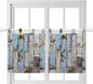 Blue Grey Wooden Kitchen Curtains 36 Inch Length, Small Window Curtains Tab Top, Farmhouse Barn Sunflowers Retro Light Filtering Short Window Treatments Tier Drapes 27.5"x36" 2 Panel