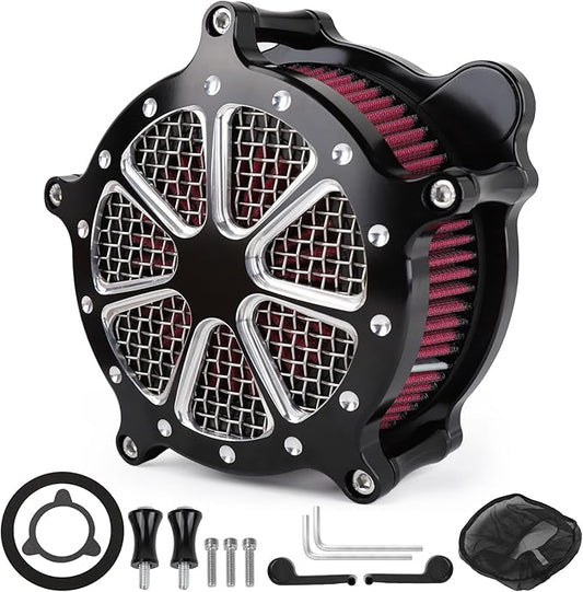 Twin Cam Air Filter Cleaner Intake Filter Compatibel with Harley Davidson Touring Trike 2008-206, Softail 2016-2017, FXDLS 2017, High Flow Air Filter