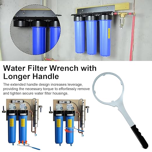 Whole House Water Filter Wrench 6.29 in, Compatible with SPBW-2 Big Blue Metal Water Filter Housing Wrench