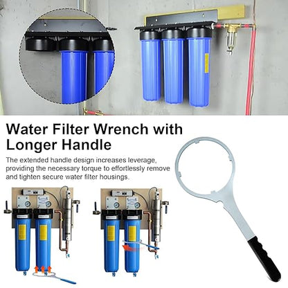 Whole House Water Filter Wrench 6.29 in, Compatible with SPBW-2 Big Blue Metal Water Filter Housing Wrench