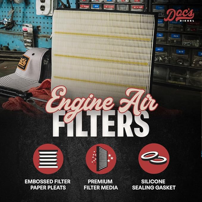 Doc's Diesel Engine Air Filter DPA5512 | Compatible with Dodge RAM 5.9L Cummins 2003-2007 | Replaces AF4177