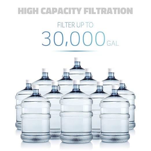 iSpring WCB32+AHPF12MNPT12X2 Whole House Water Filter System, Reduces up to 99% Chlorine, 3-Stage Water Filtration System w/Clear 1st-Stage Housing & 3/4" Push-fit Stainless Steel Hose Connectors