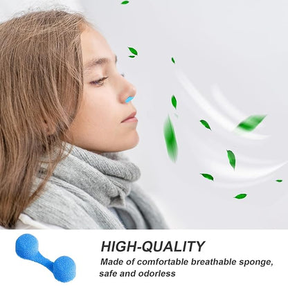 Tondiamo 100 Pieces Nose Plug Filter Disposable Nose Filter Sponge for Women Men Sunless Spray Tanning Outdoor Dust Construction Areas(Blue)
