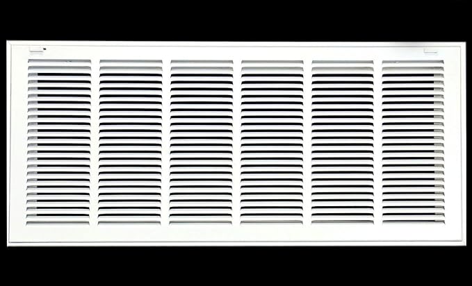 HVAC Premium 34 x 10 Duct Opening Steel Return Air Filter Grille, for 1-inch Filter, Removable Door, Flat Stamped HVAC Vent Cover Grille, Outer Dimensions 36.5 x 12.5
