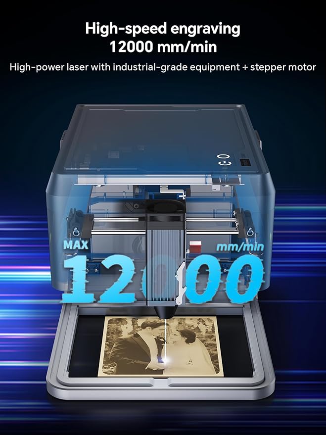 5W Desktop Laser Engraver with Camera, WiFi & AI, A1 Pro AA Beginner Smart Laser Engraver Machine for Home DIY, Beginners, Personal Gifts Engraves Wood/Leather/Paper/Glass/Food, Class 1