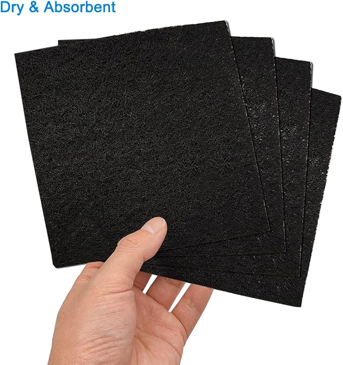 4 Pack 5inch Charcoal Filters for Kitchen Compost Bin, Compost Filters for Countertop Bin Pail Replacement, Activated Charcoal Home Bucket Refill Sets, Square