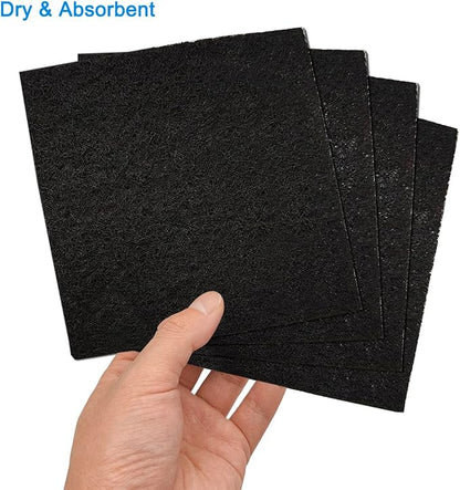 4 Pack 5inch Charcoal Filters for Kitchen Compost Bin, Compost Filters for Countertop Bin Pail Replacement, Activated Charcoal Home Bucket Refill Sets, Square