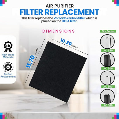 Bagean Carbon Pre Filter MD1-0023 - Compatible with Vornado Air Purifier Filter Replacement - Fits AC350 AC300 AC500 & AC550 Models - Activated Carbon Filters Remove Odors and Freshen the Air (2-Pk)