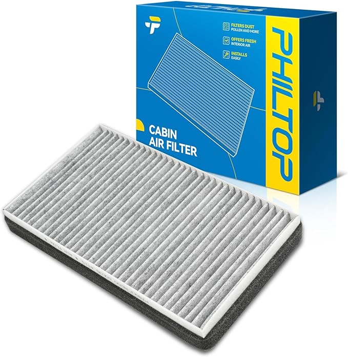 PHILTOP Cabin Air Filter w/Activated Carbon, Compatible with CF10137 Ford Escape 2001, 2002, 2003, 2004-2006, Mazda Tribute 2001-2006, Mercury Mariner 2005, 2006, Filter Up Dust Pollen Odor