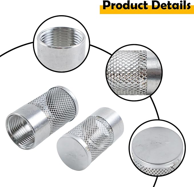 Dia Hose Inlet Suction Strainer Filter, Stainless Steel Water Pump Filter for Garden Irrigation, High Pressure Water Pump, Sprayer & Plumbing Systems (2Pcs 30mm)