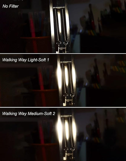 Walking Way 58MM White Pro Mist Diffusion Filter Soft Focus Filter Dreamy Fog Effect Circular Lens Filter Set Softening Diffuser for Digital DSLR Camera and Video 2pcs(Mist 1 and 2)