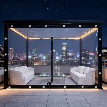 Curtain Patio Enclosure, Water Proof PVC Curtains for Gazebos with Zip, Transparent Outdoor Tarps for Patio Enclosure, Camping, Porch(1.8x2.2m)