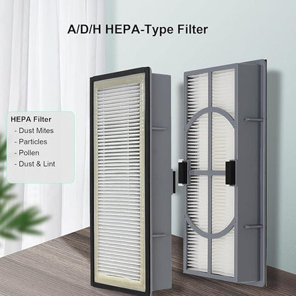 A/D/H HEPA-Type Filter, Allergen Reduction, Compatible with Filtrete 3M Air Purifier FAP-TT-ADH and Homes HAP9432, HAP9243, HAP9415 Air Purifier, Fits for Honeywell Air purifier HPA060(BWM), 2-Pack