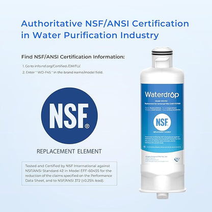 Waterdrop DA97-17376B Replacement for Samsung® HAF-QIN Refrigerator Water Filter, HAF-QIN/EXP, RF28R7201SR, RF28R7351SG, WD-F45