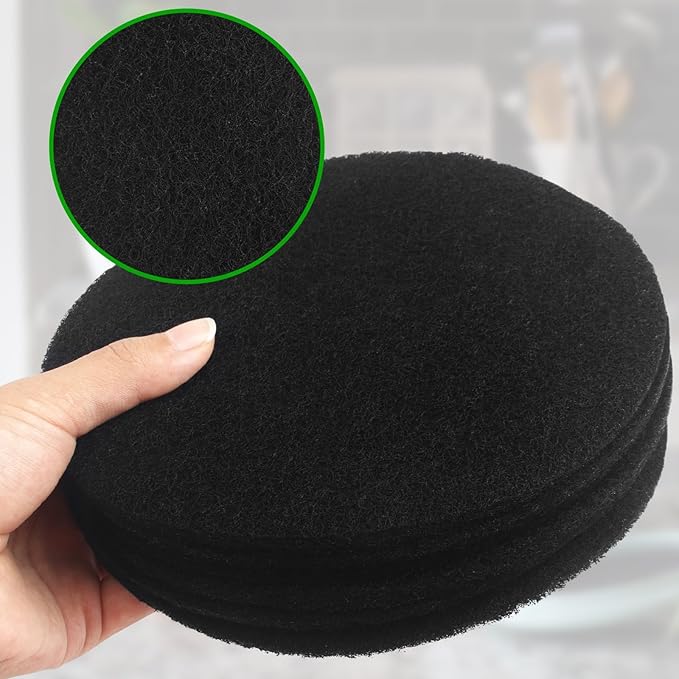 Charcoal Filters for Kitchen Compost Bin, 6 Pcs Compost Filters for Countertop Bin, 6.5 Inch Charcoal Filters for Compost Bucket, Activated Carbon Replacement Filters for Home Bucket Refill, Round