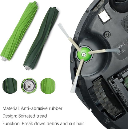 26 Replacement Parts for iRobot Roomba i7 i7+ i3 i3+ i4 i4+ i5 i5+ i6 i6+ i8 i8+ E5 E6 E7 Robot Vacuum Accessories, 2 Rubber Roller 8 Filters 8 Side Brushes 8 Vacuum Bags（NOT Fit the Combo J7+）