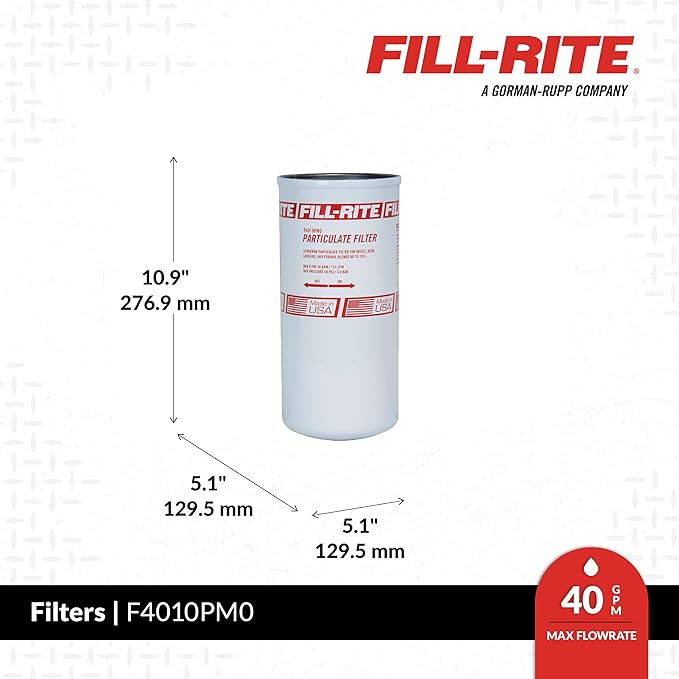 Fill-Rite F4010PM0 1" 40 GPM (151 LPM) 10 Micron Particulate Spin-On Fuel Filter