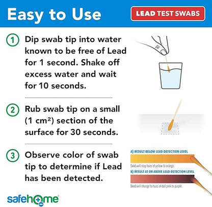 Safe Home® Lead in Solids Combo Test Kit – 10 DIY Swabs + Optional Testing at our EPA Certified Lab – Made in the USA for Homeowners & Contractors – (2 Pack)
