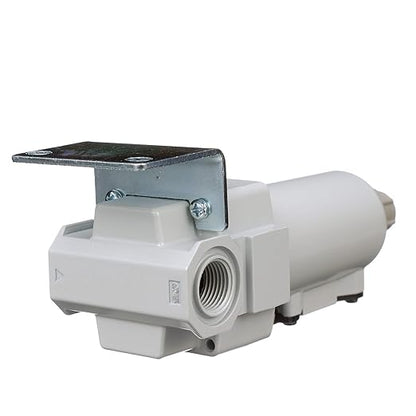 PneumaticPlus SAFM300-N03B-MEP Compressed Air Coalescing Filter, 0.1 Micron, 3/8" NPT - Metal Bowl, Manual Drain, Bracket