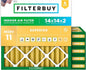 Filterbuy 14x14x2 Air Filter MERV 11 Superior Pet & Allergy Defense (6-Pack), Electrostatic Pleated HVAC AC Furnace Filters Replacement, Made in USA (Actual Size: 13.50 x 13.50 x 1.75)