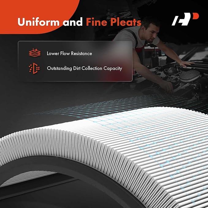 A-Premium 14"x3" Round Universal Air Cleaner Filter Assembly - Compatible with Chevrolet Chevy GMC Ford Models- Fit For 5-1/8" carburetor neck, Chrome Red