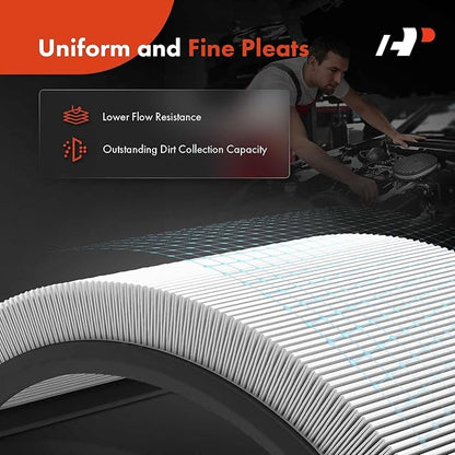 A-Premium 14"x3" Round Universal Air Cleaner Filter Assembly - Compatible with Chevrolet Chevy GMC Ford Models- Fit For 5-1/8" carburetor neck, Chrome Red