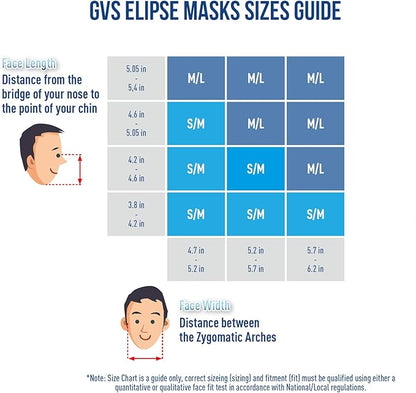 GVS SPR457 Elipse P100 Dust Half Mask Respirator with replaceable and reusable filters included, blue, m/l size