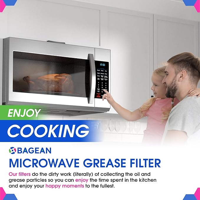 Microwave Filter Replacement 5.12” x 7.64” Fits Frigidaire 5304464105 WB06X10608 GE Microwave Filter - Aluminum Mesh Screen Grease Filter - Filters Air Entering Over the Range Oven Vent Fan (4-Pack)