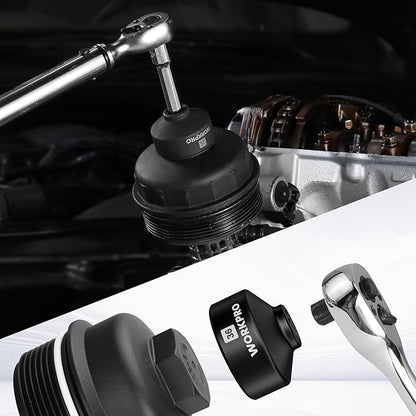 WORKPRO 36mm Oil Filter Socket Wrench, Oil Filter Removal Tool, Oil Filter Change Set, Ideal for Some Ford F250, BMW, Mini, Volvo, Audi, VW, Porsche Vehicles