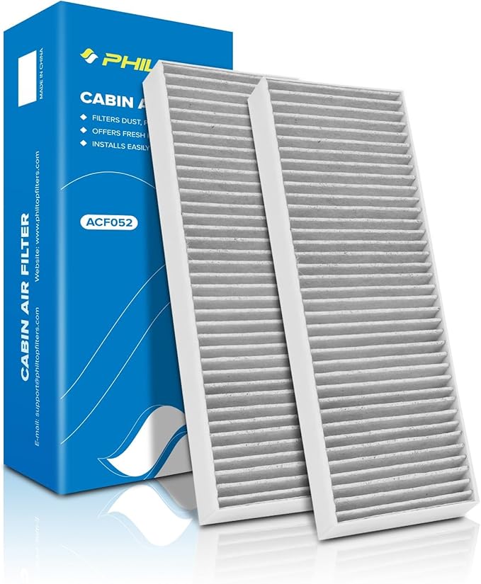 PHILTOP Cabin Air Filter w/Activated Carbon, Compatible with CF8603A Honda Accord 1998-2002, Acura TL 1999-2003, Acura CL 2001-2003, Premium Activated Carbon Filter Up Dust Pollen Odor, Pack of 2