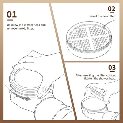 Vitamin C, E & A Shower Filter Replacement Cartridge Compatible with AquaHomeGroup, Helps Remove Chlorine for Healthier Skin & Hair (3 Packs)