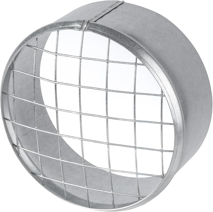 Repa Market Ø4 Inch Duct Cover – Galvanized Steel Round Duct Cap with Mesh Screen – HVAC Exhaust or Intake Vent – Exterior Pipe Air Outlet – Spiral Ventilation Ducting Metal End Plug