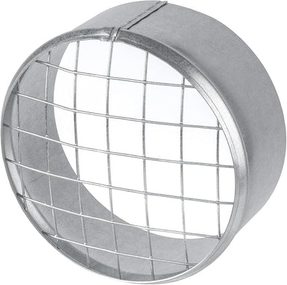 Repa Market Ø4 Inch Duct Cover – Galvanized Steel Round Duct Cap with Mesh Screen – HVAC Exhaust or Intake Vent – Exterior Pipe Air Outlet – Spiral Ventilation Ducting Metal End Plug