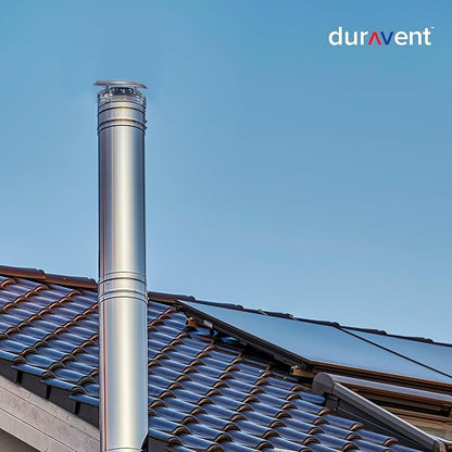 DuraVent DuraPlus 8 Inch Stainless Steel Round Chimney Cap with Triple Wall Design, Spark Arrestor Screen and Removable Screws, Silver