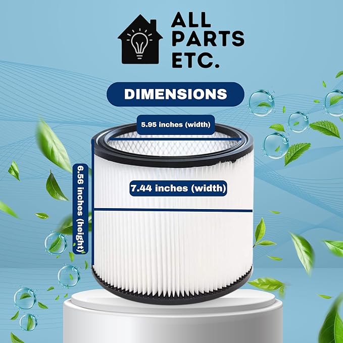 HEPA Cartridge Replacement Filter Compatible with Shop-Vac Filters 90304 9030400 903-04-00 9034, 5 Wet/Dry Vacuum Cleaners 5 Gallon and above.
