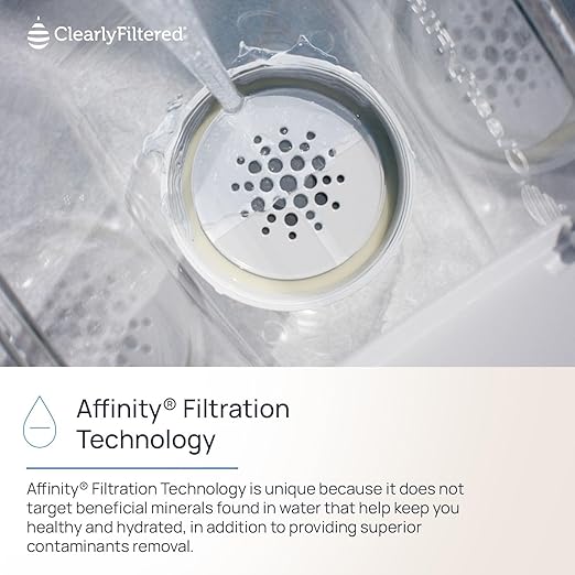 Clearly Filtered No.1 Filtered Water Pitcher/Updated Model/Targets 365+ Contaminants e.g. Fluoride Chlorine PFAS Microplastics Lead Arsenic BPA/BPS Free (Pitcher + 3 Filter Packs)