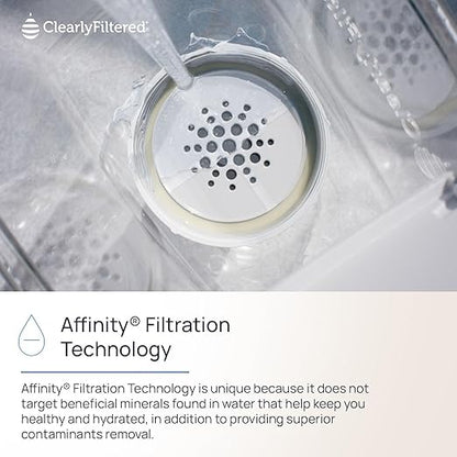 Clearly Filtered No.1 Filtered Water Pitcher/Updated Model/Targets 365+ Contaminants e.g. Fluoride Chlorine PFAS Microplastics Lead Arsenic BPA/BPS Free (Pitcher + 3 Filter Packs)
