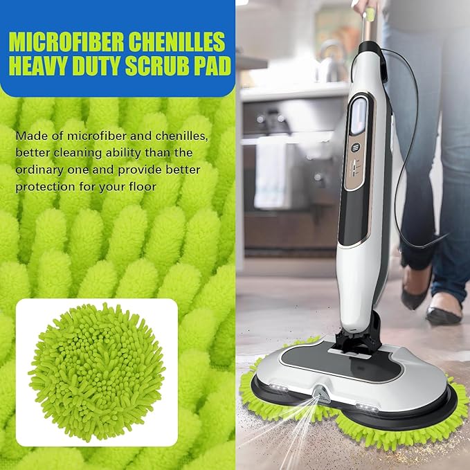Microfiber Chenilles Pads for Shark Steamer S7001 s7020 s7000amz s7000 s7001tgt s7201 s8201 S7005 s8001 Series Rotating Steam Scrubber,Scrub Sanitize at The Same,Round Scrubbing Mop Replacement Pad