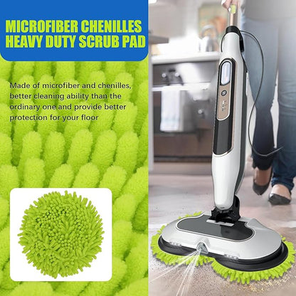 Microfiber Chenilles Pads for Shark Steamer S7001 s7020 s7000amz s7000 s7001tgt s7201 s8201 S7005 s8001 Series Rotating Steam Scrubber,Scrub Sanitize at The Same,Round Scrubbing Mop Replacement Pad