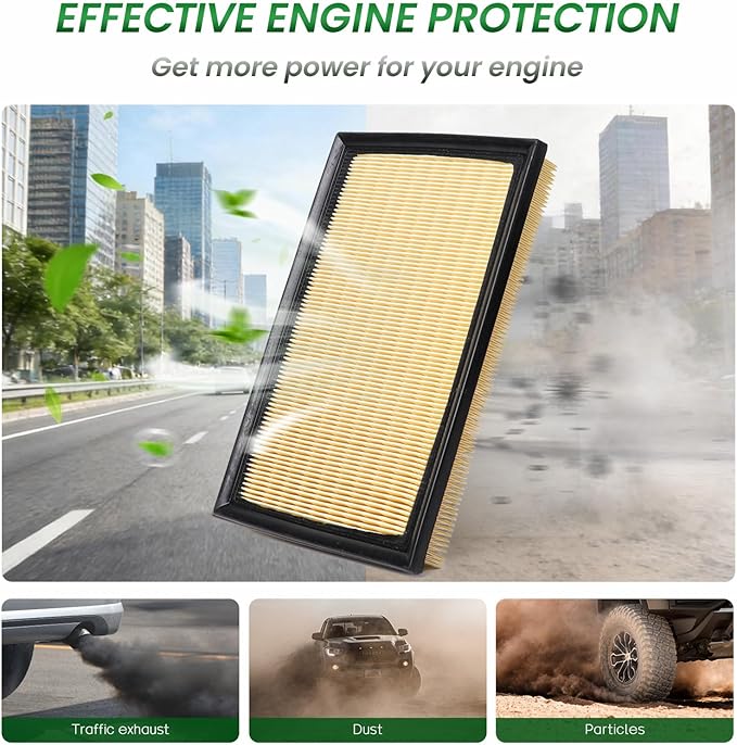 Engine & Cabin Air Filter Compatible with ES300H AVALON 2013-2018, HS250H 2010-2012, LS460 2007-2017, LS600H 2008-2016, CAMRY 2012-2017, RAV4 2013-2018, Replace for CF10285, CA10677