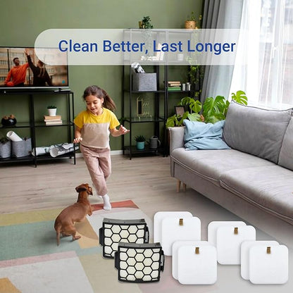 Filter Replacement Parts and Accessories for Shark LA300, LA301, LA322, LA351, LA500, LA455, LA702 Rotator Lift-Away ADV DuoClean PowerFins Upright Vacuum, XHF320 &XFFK320, 2 HEPA+4 Foam&Felt Filters