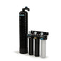 PRO+AQUA Elite Whole House Water Filter 3 Stage Well Water Filtration System w/Gauges, PR Button, 1” Ports, Filter Set (10 GPM Salt-Free Bundle)