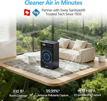 CleanForce Rainbow Cube | World’s First 4-in-1 Space-saving Air Purifier with Bluetooth Speaker, Wireless Charger & Aroma Diffuser | Swiss Tech，over 900ft² Coverage | Ultra-Quiet